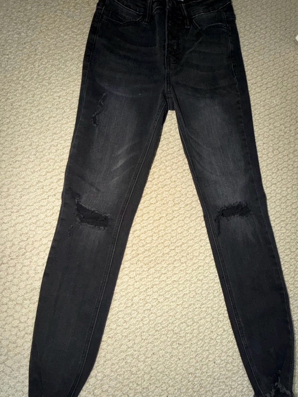 VERVET BY FLYING MONKEY Black Distressed Skinny Jeans